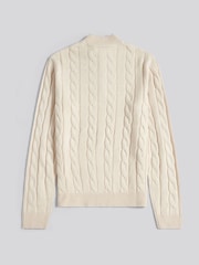 U.S. Polo Assn. Natural Mens Cotton Funnel Neck Quarter  Zip Knit Sweatshirt - Image 6 of 7