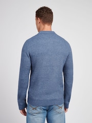 U.S. Polo Assn. Blue Mens Brushed Knit Long Sleeve Polo Shirt - Image 2 of 7