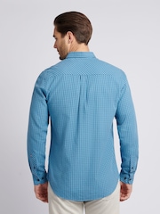 U.S. Polo Assn. Blue Mens Herringbone Weave Peached Gingham Shirt - Image 2 of 8