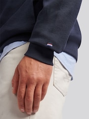 U.S. Polo Assn. Blue Mens French Rib 1/4 Funnel Sweatshirt - Image 4 of 8