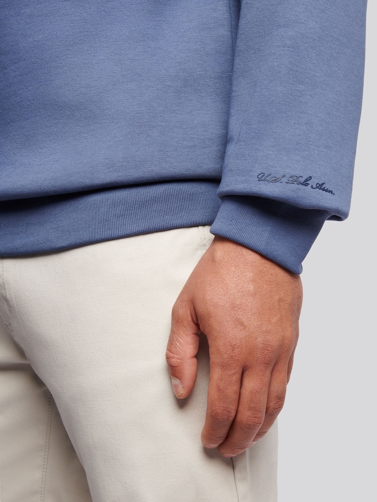 U.S. Polo Assn. Blue Mens Tonal Double Horsemen Print Crew Sweatshirt - Image 10 of 10 U.S. Polo Assn. Blue Mens Tonal Double Horsemen Print Crew Sweatshirt - Image 10 of 10