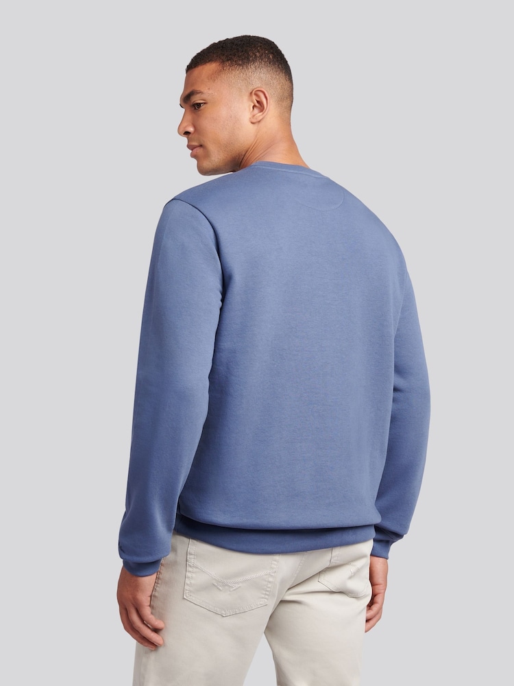 U.S. Polo Assn. Blue Mens Tonal Double Horsemen Print Crew Sweatshirt - Image 2 of 10 U.S. Polo Assn. Blue Mens Tonal Double Horsemen Print Crew Sweatshirt - Image 2 of 10