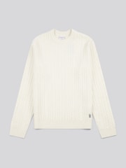 U.S. Polo Assn. White Mens Aran Knit Crew Jumper - Image 7 of 7