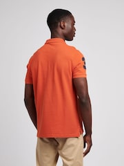 U.S. Polo Assn. Orange Regular Fit Mens Player 3 Pique 100% Cotton Polo Shirt - Image 3 of 8