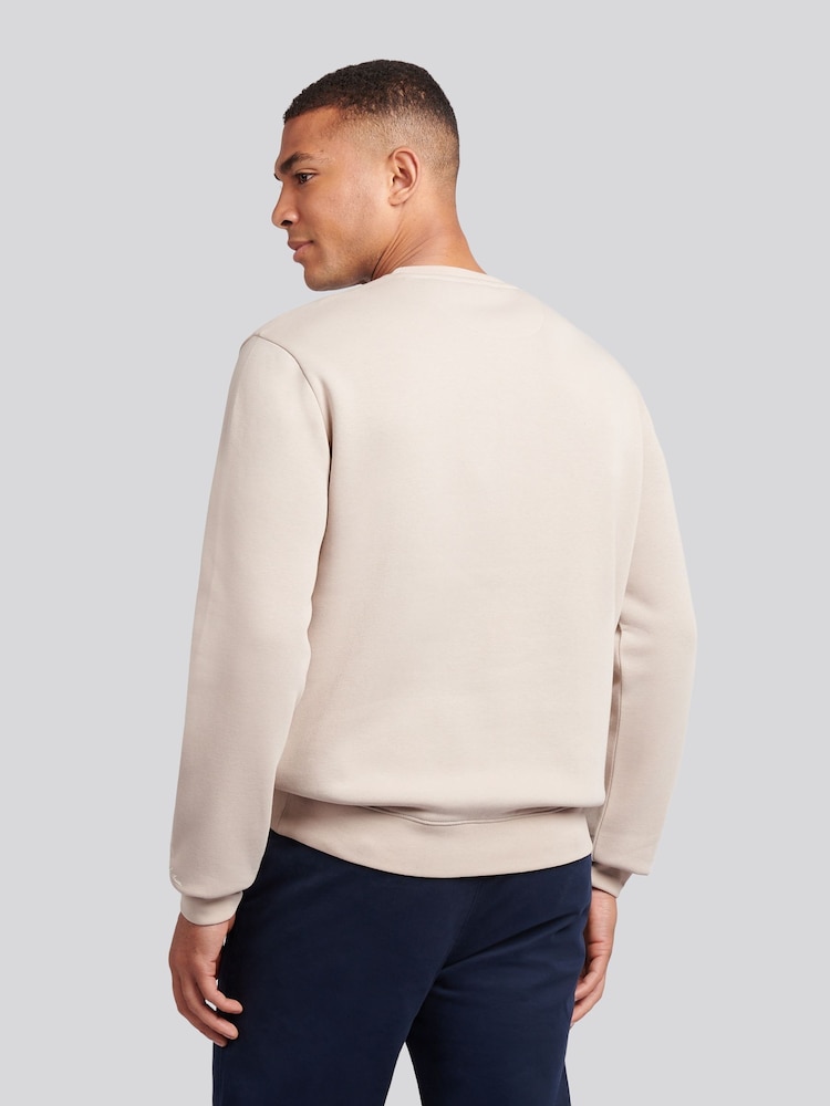 U.S. Polo Assn. Natural Mens Tonal Double Horsemen Print Crew Sweatshirt - Image 2 of 9