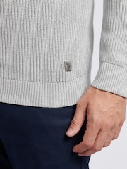 U.S. Polo Assn. Grey Mens Aran Mix Knit Funnel Jumper - Image 4 of 7