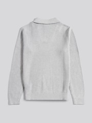 U.S. Polo Assn. Grey Mens Aran Mix Knit Funnel Jumper - Image 6 of 7