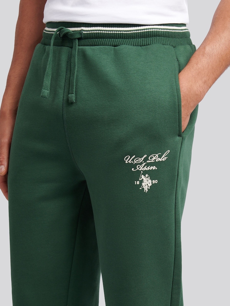 U.S. Polo Assn. Green Mens Tipped Sweat Joggers - Image 2 of 7 U.S. Polo Assn. Green Mens Tipped Sweat Joggers - Image 2 of 7