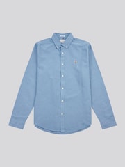 U.S. Polo Assn. Blue Mens Peached Oxford Shirt - Image 6 of 9
