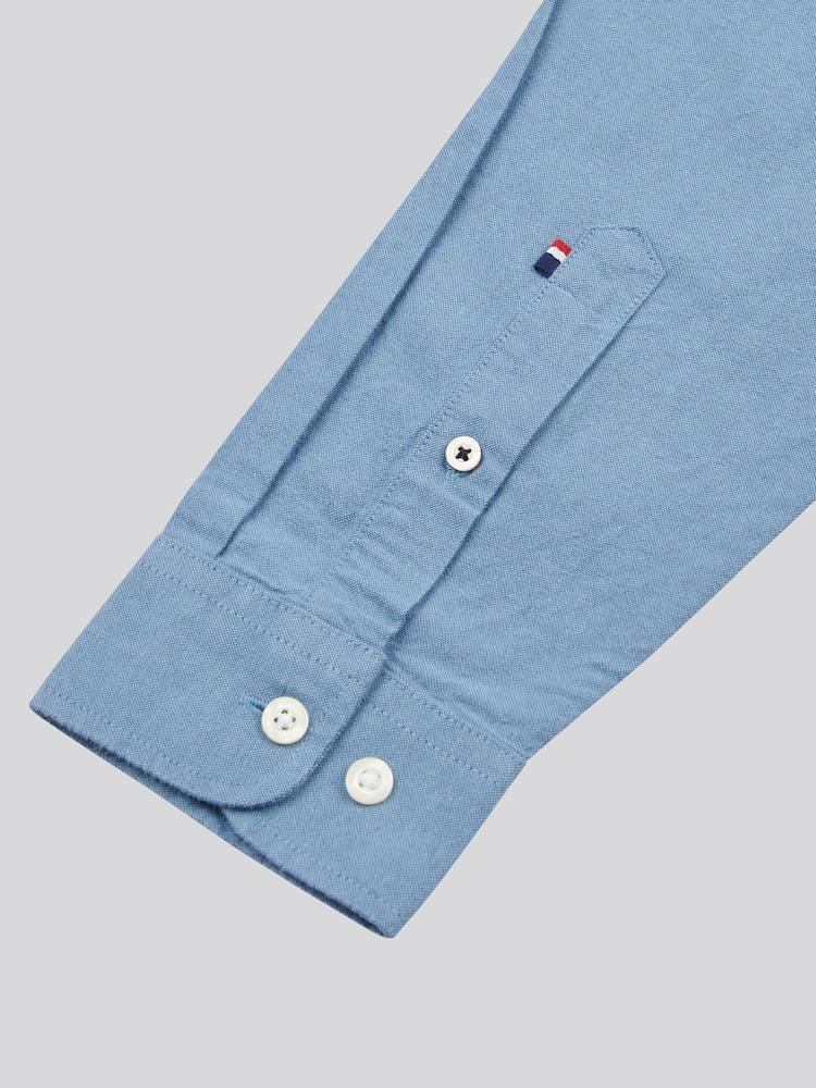 U.S. Polo Assn. Blue Mens Peached Oxford Shirt - Image 9 of 9