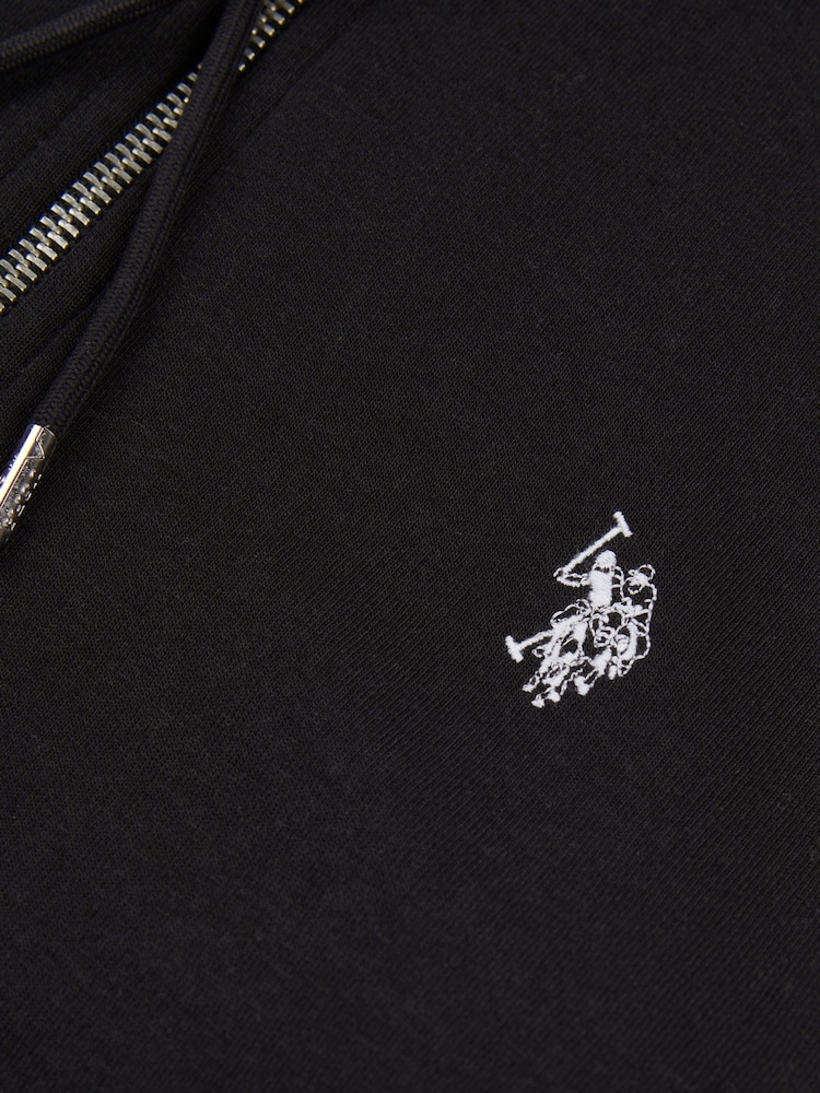 U.S. Polo Assn. Black Mens Double Horsemen Zip Hoodie - Image 7 of 7