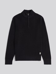 U.S. Polo Assn. Black Mens Twill Texture Knit Funnel Jumper - Image 1 of 3