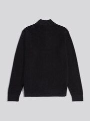 U.S. Polo Assn. Black Mens Twill Texture Knit Funnel Jumper - Image 2 of 3