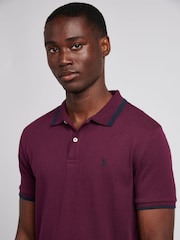 U.S. Polo Assn. Purple Mens Rib Texture Polo Shirt - Image 2 of 7