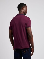 U.S. Polo Assn. Purple Mens Rib Texture Polo Shirt - Image 3 of 7