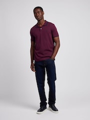 U.S. Polo Assn. Purple Mens Rib Texture Polo Shirt - Image 4 of 7