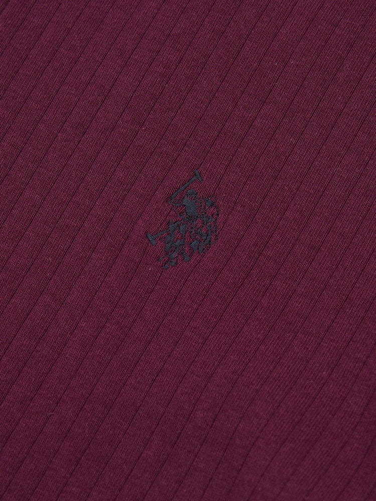 U.S. Polo Assn. Purple Mens Rib Texture Polo Shirt - Image 7 of 7