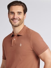 U.S. Polo Assn. Brown Mens Double Horsemen Polo Shirt - Image 2 of 7