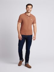 U.S. Polo Assn. Brown Mens Double Horsemen Polo Shirt - Image 3 of 7