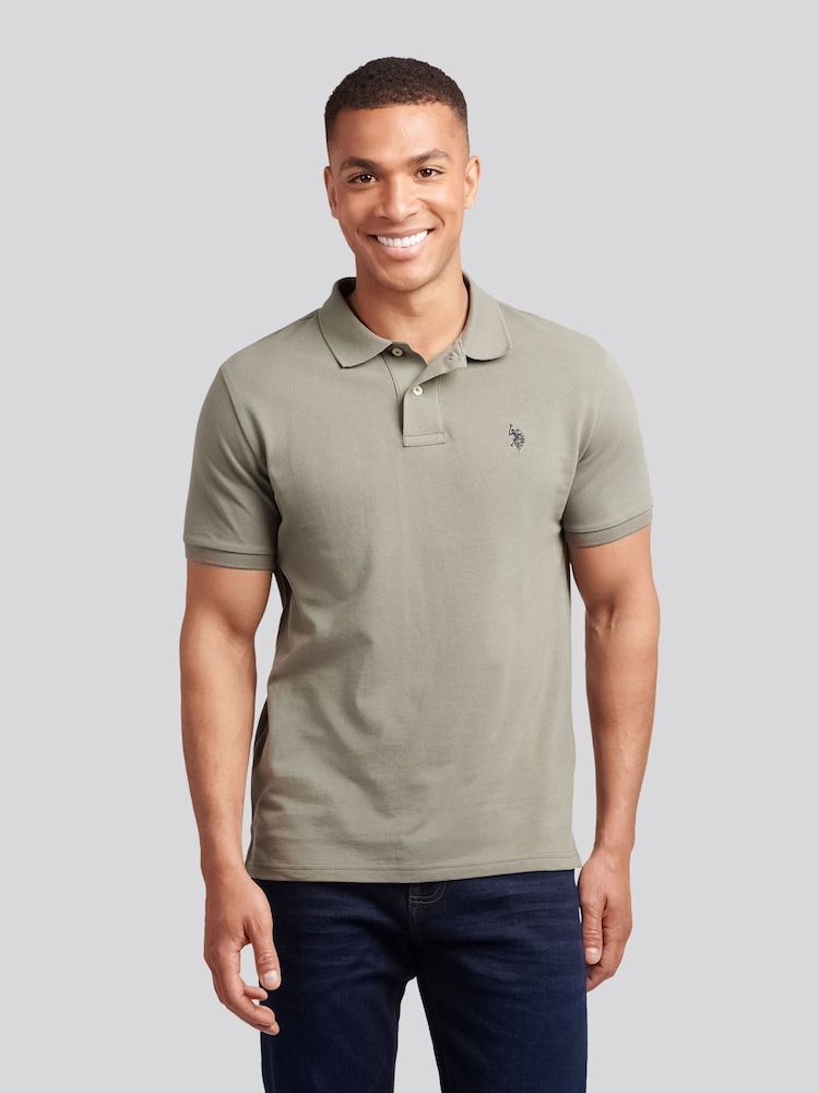 U.S. Polo Assn. Green Mens Double Horsemen Polo Shirt - Image 1 of 7