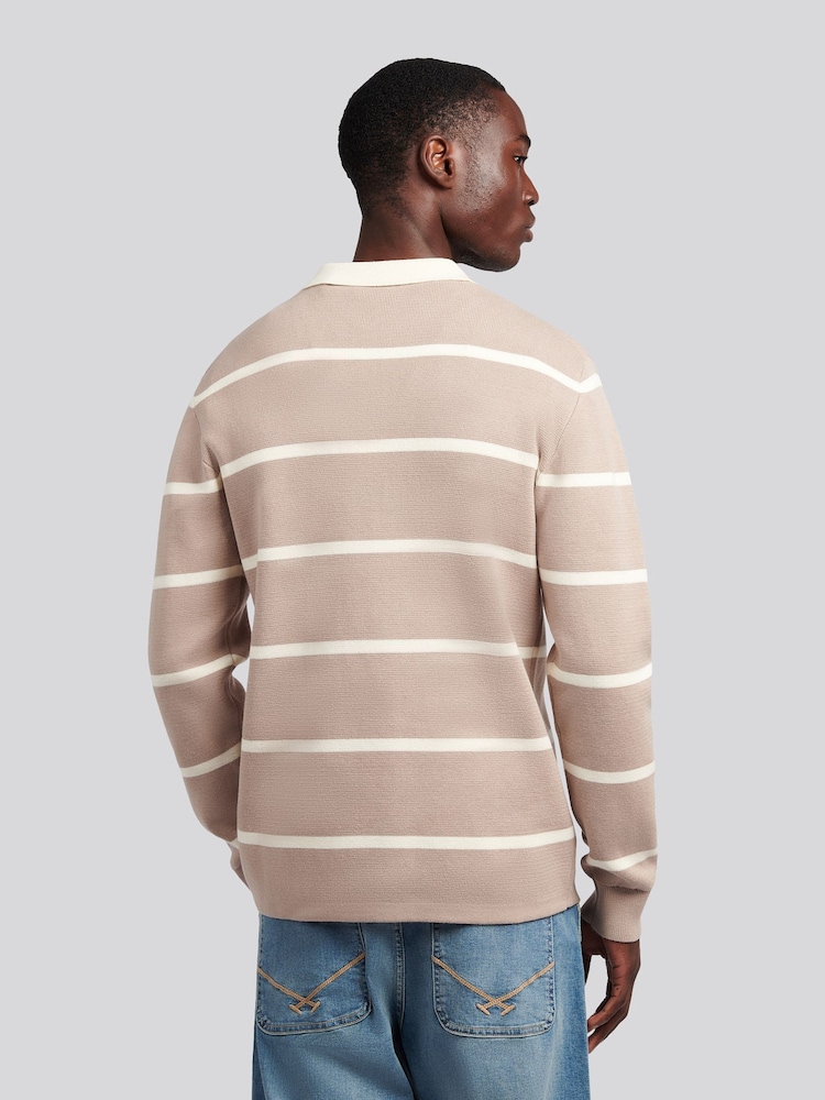 U.S. Polo Assn. Natural Mens Stripe Knit Rugby Shirt - Image 2 of 9 U.S. Polo Assn. Natural Mens Stripe Knit Rugby Shirt - Image 2 of 9