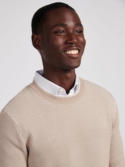 U.S. Polo Assn. Natural Mens Twisted Yarn Knit Crew Jumper - Image 4 of 8