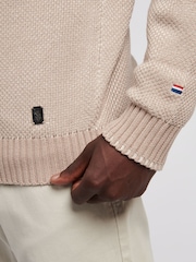 U.S. Polo Assn. Natural Mens Twisted Yarn Knit Crew Jumper - Image 5 of 8