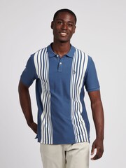 U.S. Polo Assn. Blue Mens Vertical Stripe Polo Shirt - Image 1 of 7