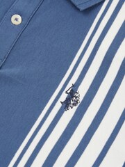 U.S. Polo Assn. Blue Mens Vertical Stripe Polo Shirt - Image 7 of 7