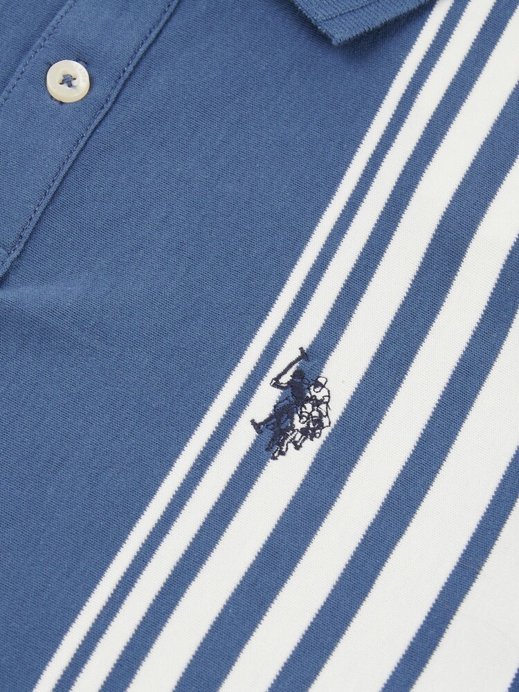 U.S. Polo Assn. Blue Mens Vertical Stripe Polo Shirt - Image 7 of 7 U.S. Polo Assn. Blue Mens Vertical Stripe Polo Shirt - Image 7 of 7