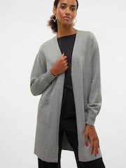 VERO MODA Grey Long Sleeve Open Cardigan - Image 1 of 5