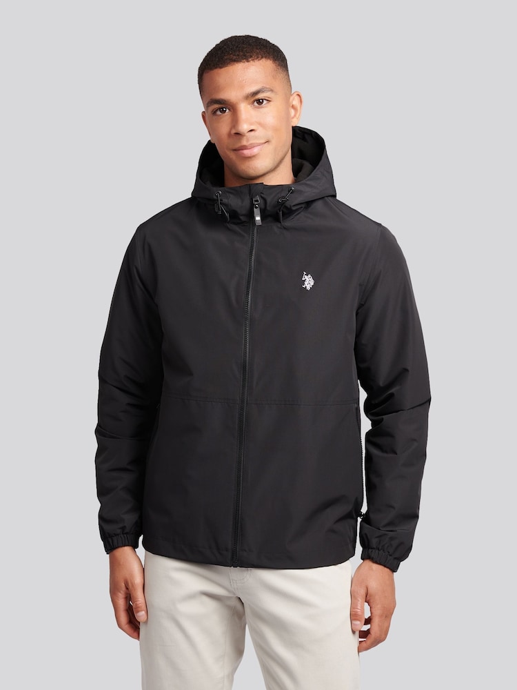 U.S. Polo Assn. Black Mens Fleece Lined Windbreaker Jacket - Image 1 of 12