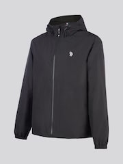 U.S. Polo Assn. Black Mens Fleece Lined Windbreaker Jacket - Image 9 of 12