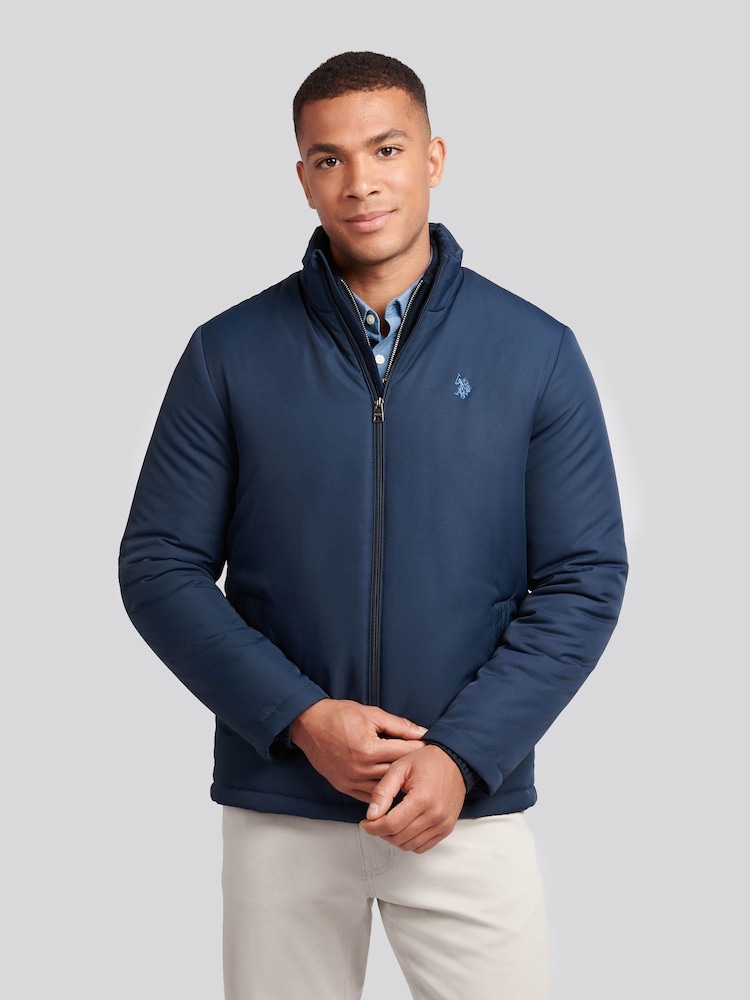 U.S. Polo Assn. Blue Mens Lightweight Quilt Funnel Puffer Jacket - Image 1 of 11