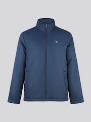 U.S. Polo Assn. Blue Mens Lightweight Quilt Funnel Puffer Jacket - Image 6 of 11