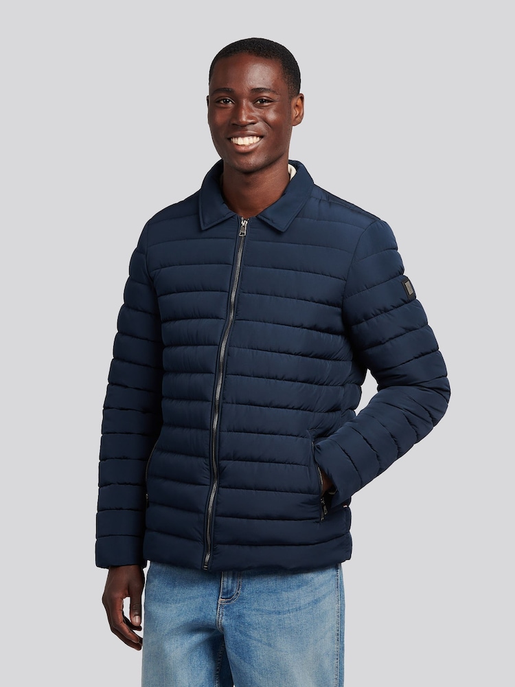 U.S. Polo Assn. Blue Mens Lightweight Quilted Collared Jacket - Image 1 of 13