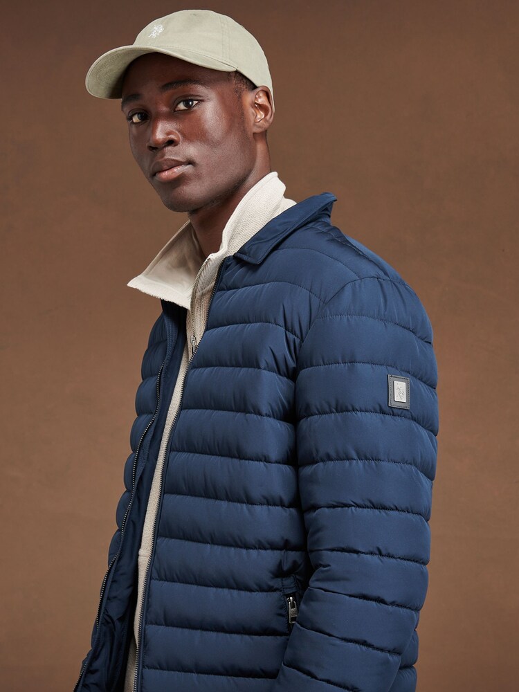 U.S. Polo Assn. Blue Mens Lightweight Quilted Collared Jacket - Image 2 of 13