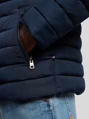 U.S. Polo Assn. Blue Mens Lightweight Quilted Collared Jacket - Image 6 of 13
