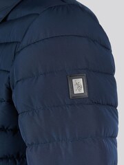 U.S. Polo Assn. Blue Mens Lightweight Quilted Collared Jacket - Image 9 of 13