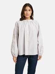 Smith & Soul Grey Striped & Embroidered Blouse - Image 2 of 7
