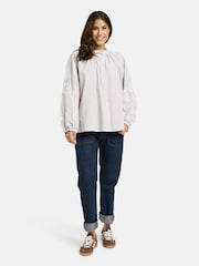 Smith & Soul Grey Striped & Embroidered Blouse - Image 4 of 7