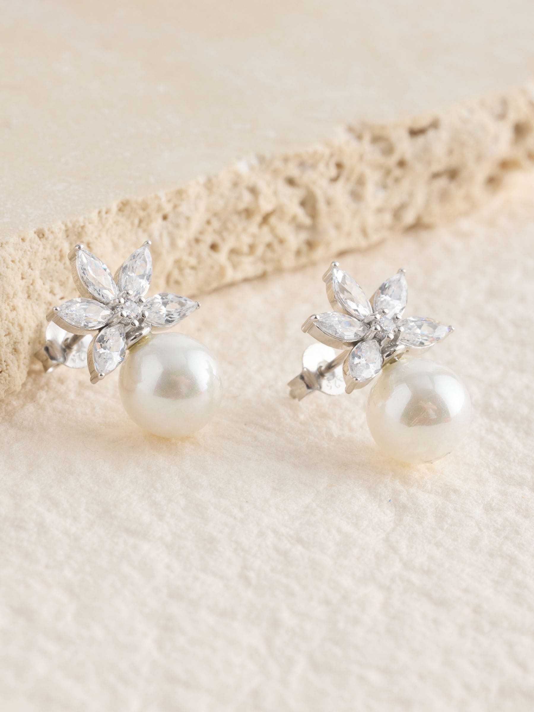 Buy Sterling Silver Flower Pearl Stud Earrings from Next South Africa
