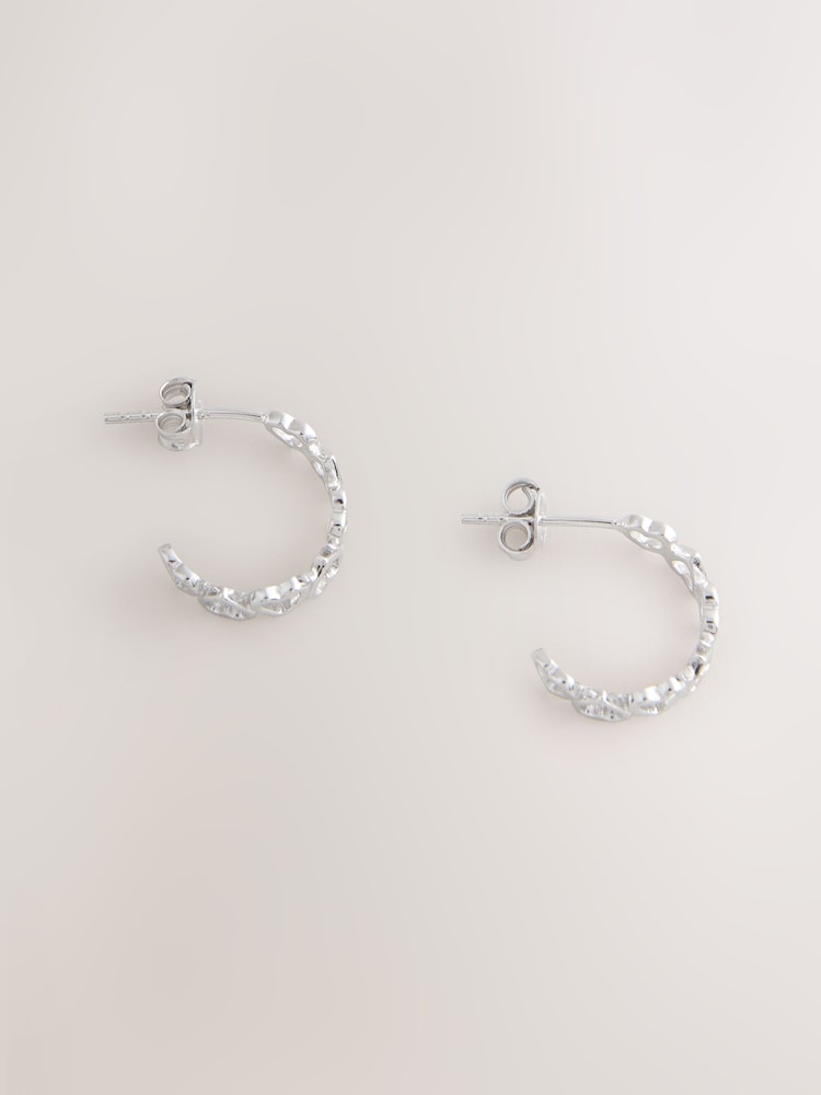 فضة استرليني - Tone Open Heart Hoop Earrings - صورة 1 من 3 فضة استرليني - Tone Open Heart Hoop Earrings - صورة 1 من 3