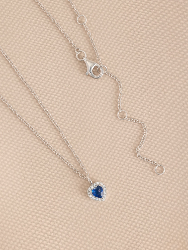 標準純銀 - Birthstone Heart Pendant Necklace - 圖片 13/13