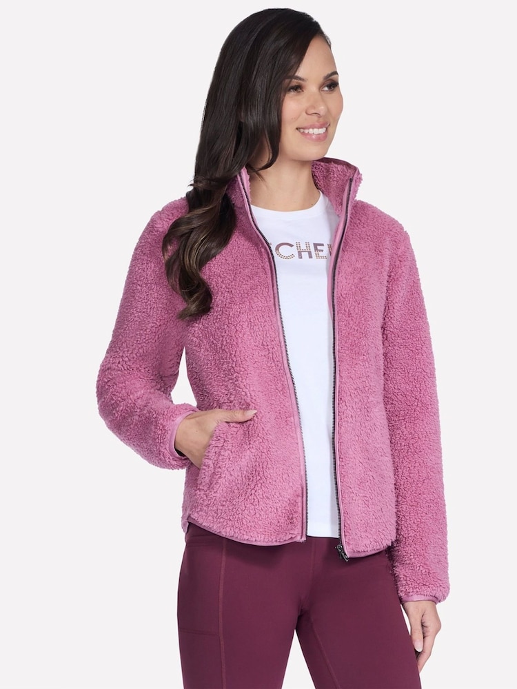 Skechers Pink Sherpa Jacket - Image 1 of 8 Skechers Pink Sherpa Jacket - Image 1 of 8