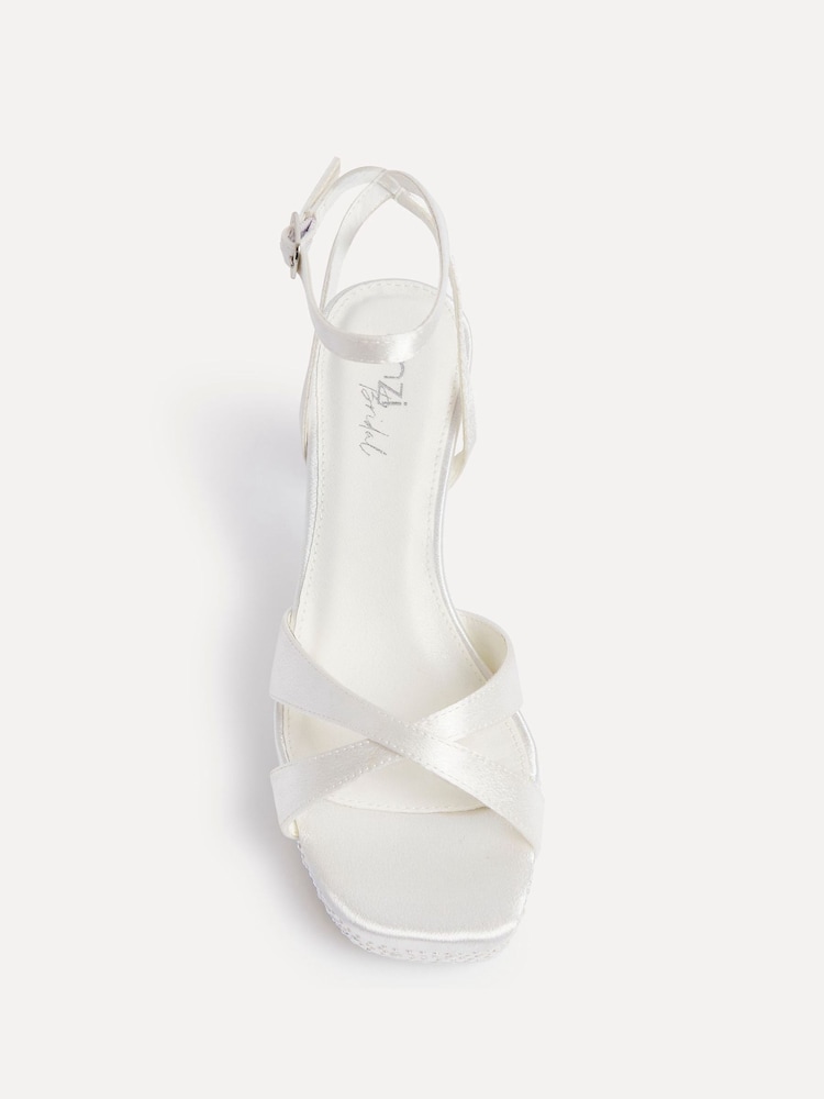 Linzi Cream Bridal Romantica Platform Heeled Sandals with Embellishments - Image 4 of 4