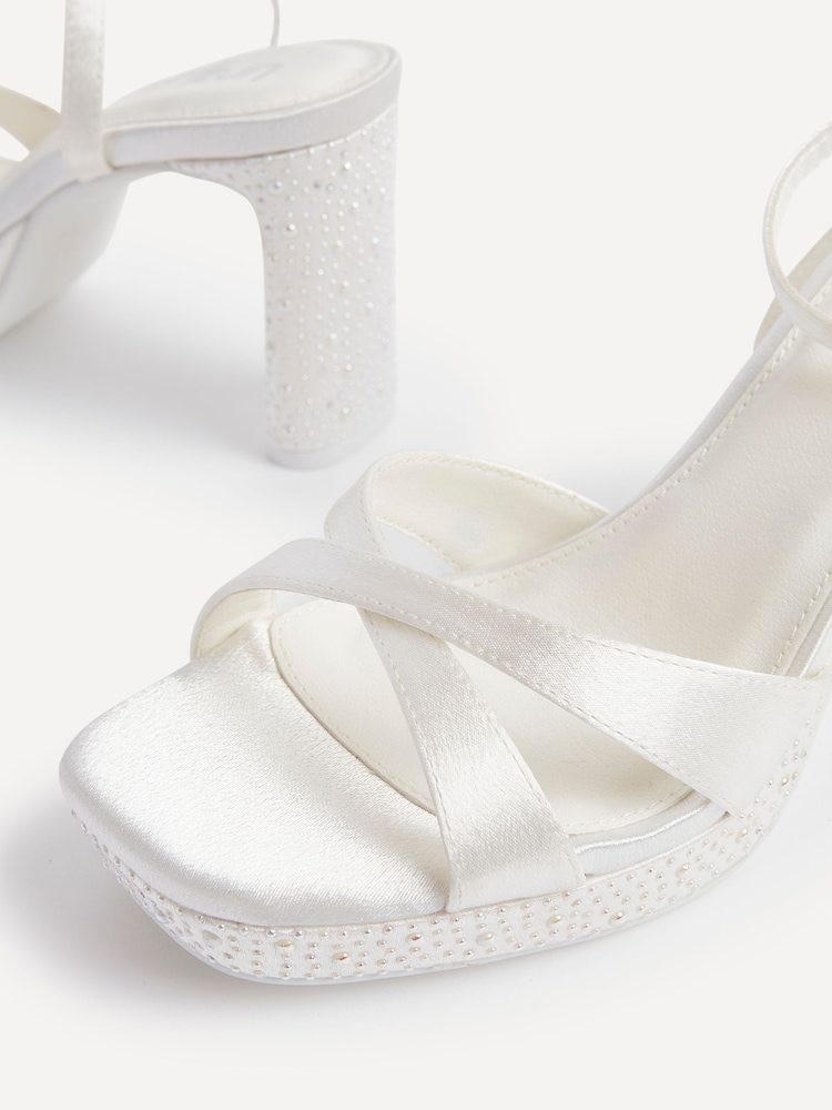 Linzi Cream Bridal Romantica Platform Heeled Sandals with Embellishments - Image 5 of 5 Linzi Cream Bridal Romantica Platform Heeled Sandals with Embellishments - Image 5 of 5