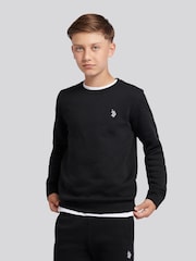U.S. Polo Assn. Black Double Horsemen Crew Sweatshirt and Joggers Set - Image 3 of 11