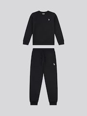 U.S. Polo Assn. Black Double Horsemen Crew Sweatshirt and Joggers Set - Image 7 of 11