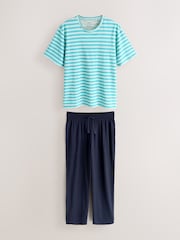 Blue Stripe Short Sleeve Pyjamas Set - Image 7 of 11